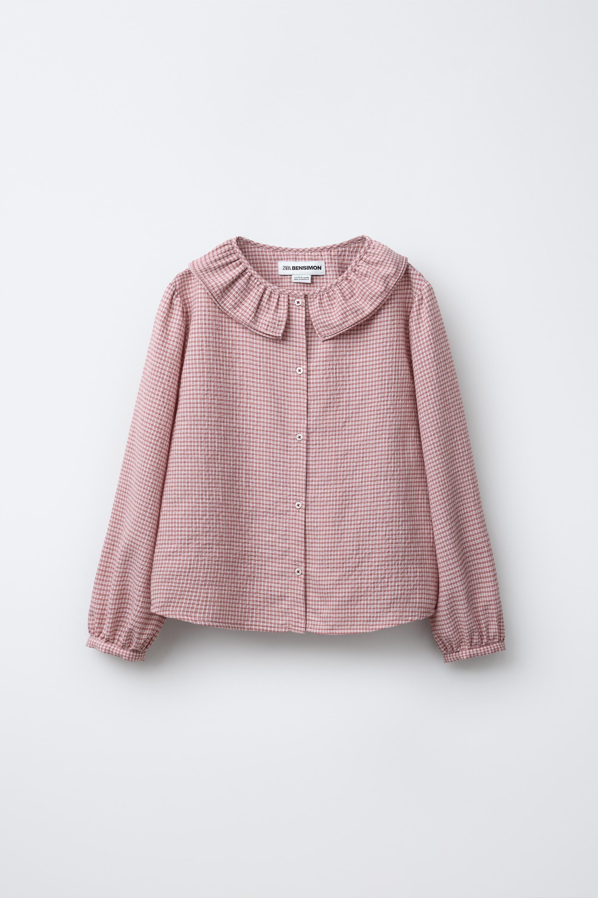 DOUBLE PETER PAN COLLAR PLAID SHIRT BENSIMON ® X ZARA